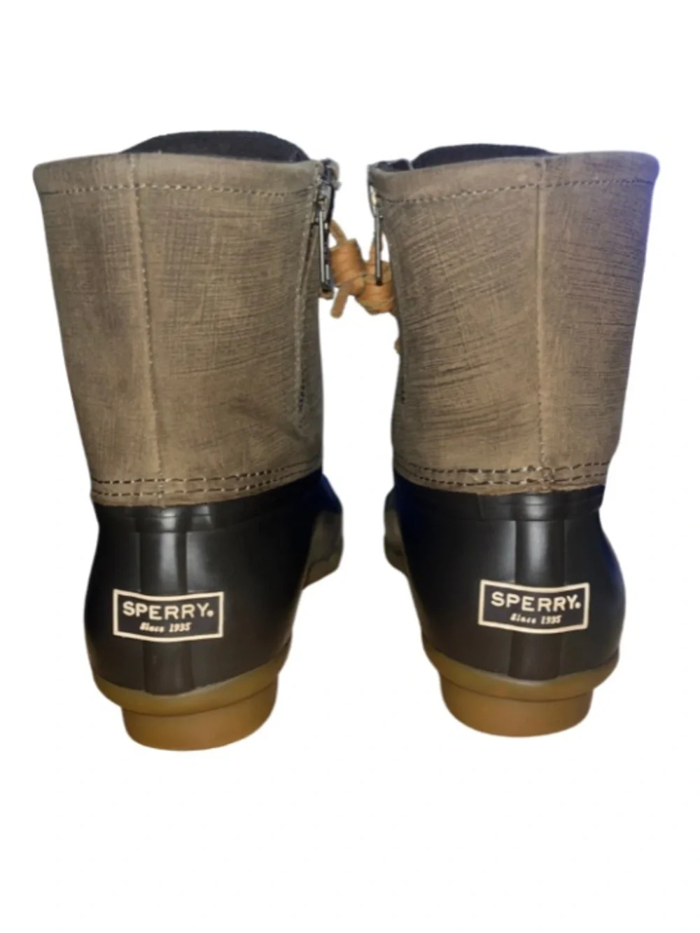 Sperry Top-Sider Saltwater DuckBoots - Women's Size 8 Brown/Black Canvas